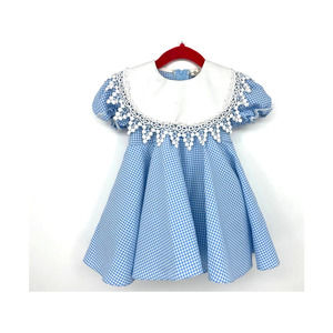 Fancy Children's Inc Baby Blue Gingham Layered Day Dress Size 2